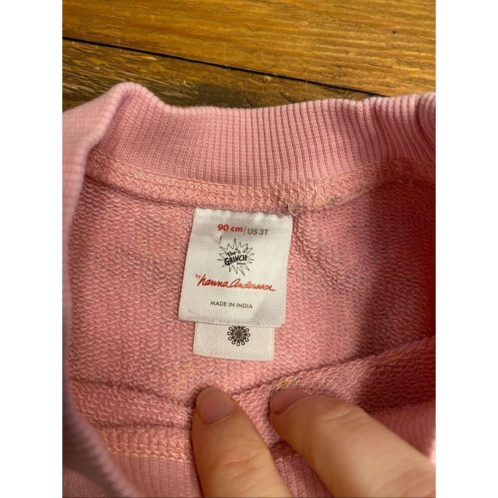 Hanna Andersson 3T Dr. Seuss Cindy Lou Grinch Christmas sweater toddler pink - Picture 3 of 6